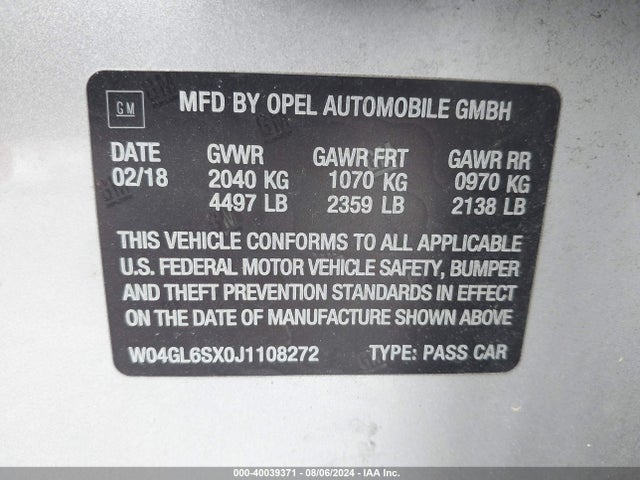 Buick Regal Sportback Preferred 2018 W04GL6SX0J1108272 Image 9