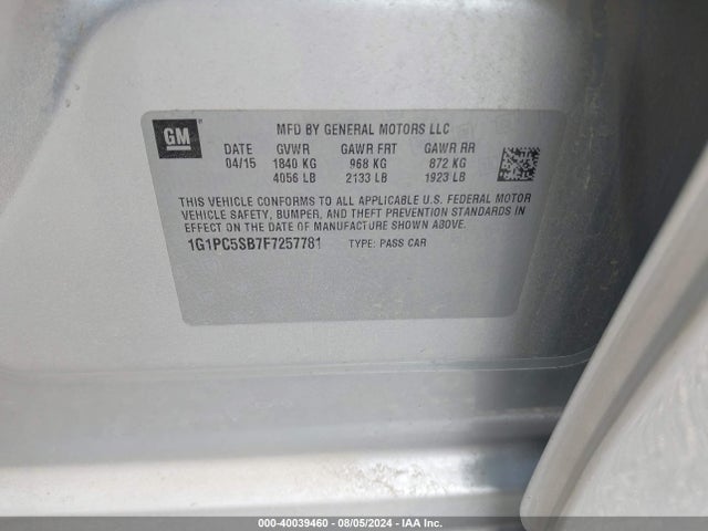 Chevrolet Cruze 1lt Auto 2015 1G1PC5SB7F7257781 Image 9