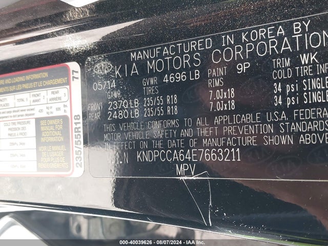 KIA Sportage Sx 2014 KNDPCCA64E7663211 Image 9