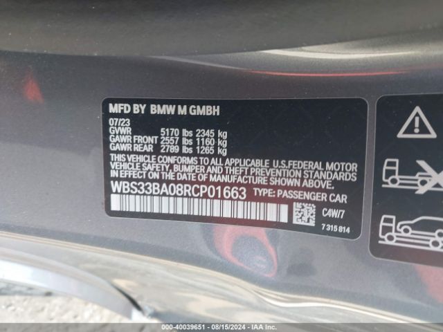 WBS33BA08RCP01663 BMW M4 Competition Xdrive