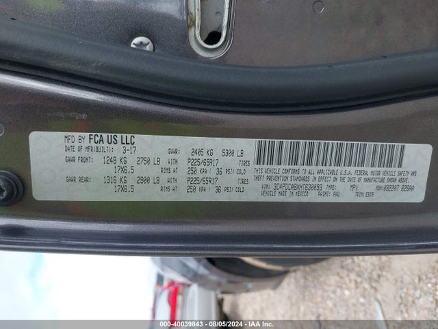 Dodge JOURNEY SE 2017 3C4PDCABXHT630093 Image 9