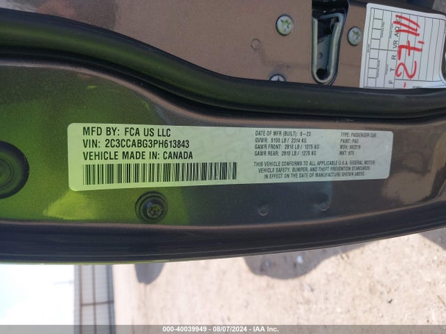 Chrysler 300 300s 2023 2C3CCABG3PH613843 Image 9