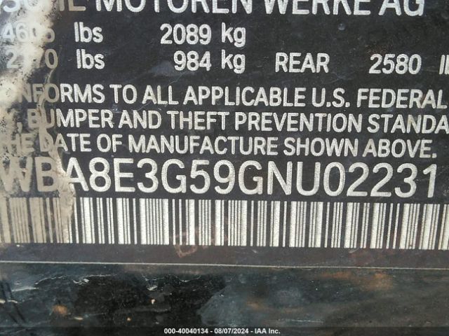 WBA8E3G59GNU02231 BMW 328i Xdrive