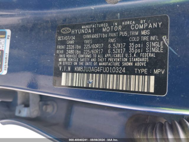 KM8JU3AG4FU010324 Hyundai TUCSON SE