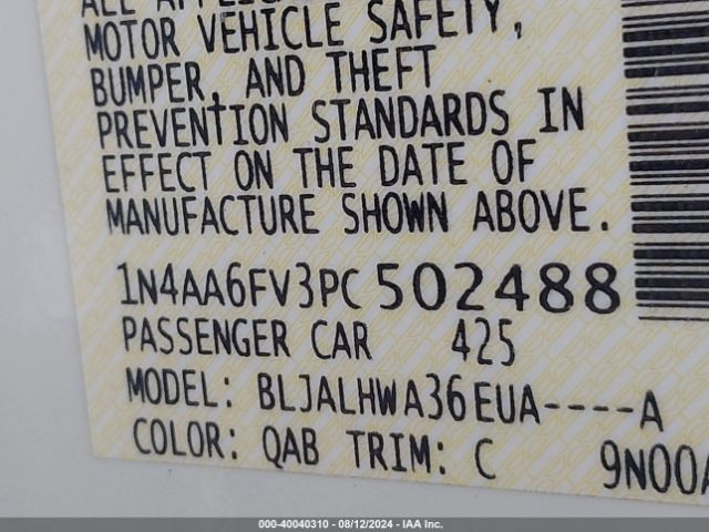 1N4AA6FV3PC502488 Nissan Maxima Platinum Xtronic Cvt