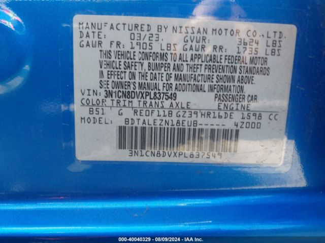 3N1CN8DVXPL837549 Nissan Versa 1.6 S Xtronic Cvt