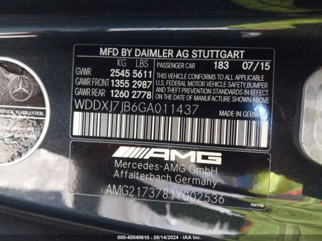 2016 MERCEDES-BENZ AMG S 63 WDDXJ7JB6GA011437 Photo 8