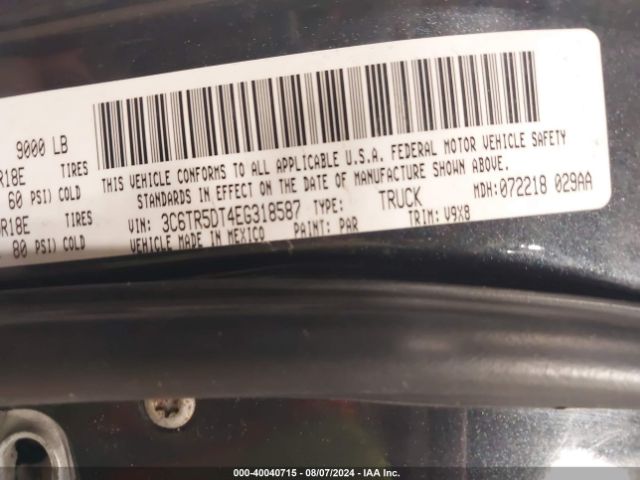 3C6TR5DT4EG318587 RAM 2500 Slt