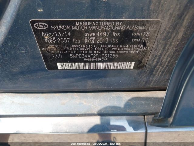 5NPE34AF2FH061255 Hyundai Sonata Sport