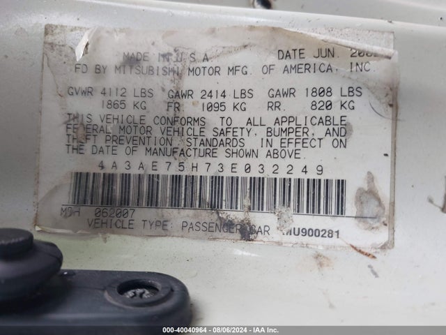 2003 MITSUBISHI ECLIPSE SPYDER 4A3AE75H73E032249 Photo 8