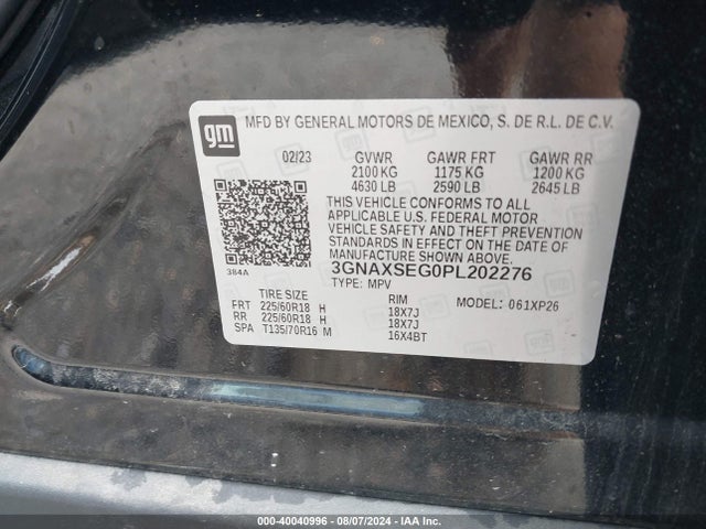 Chevrolet lsd 2023 3GNAXSEG0PL202276 Image 9