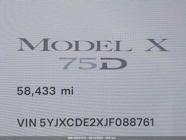 5YJXCDE2XJF088761 Tesla Model X 100d/75d/p100d