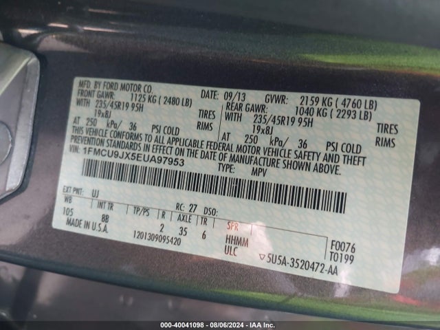Ford Escape Titanium 2014 1FMCU9JX5EUA97953 Image 9
