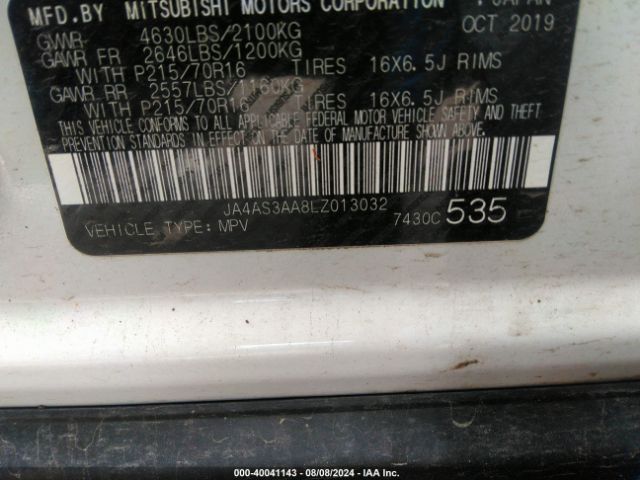 2020 MITSUBISHI ECLIPSE CROSS JA4AS3AA8LZ013032 Photo 8