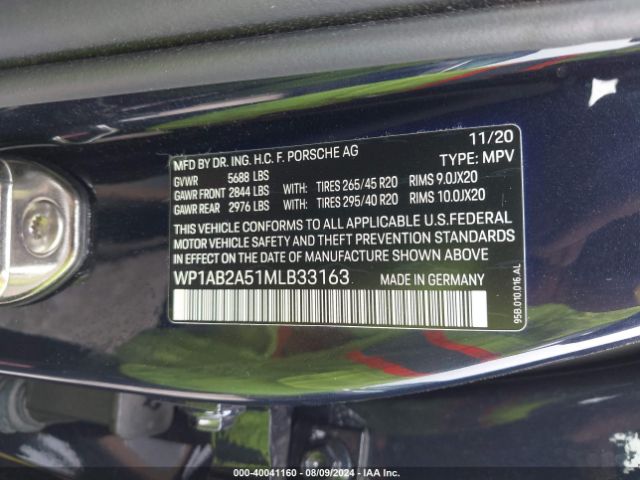 WP1AB2A51MLB33163 Porsche MACAN S