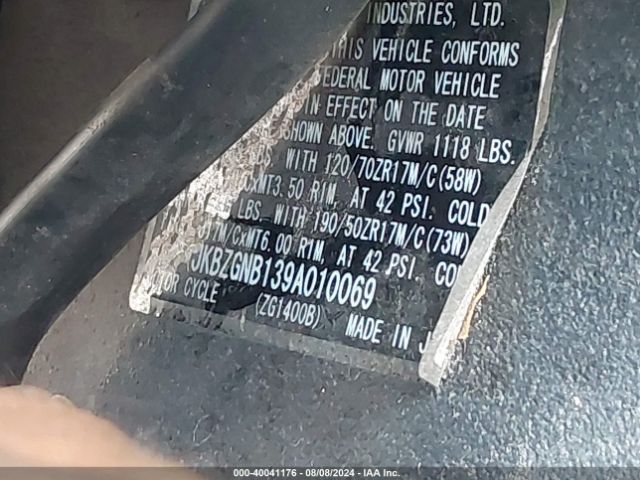 2009 KAWASAKI ZG1400 JKBZGNB139A010069 Photo 9