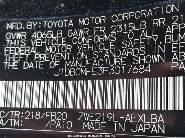 Toyota Corolla Hybrid Le 2023 JTDBCMFE3P3017684 Image 9