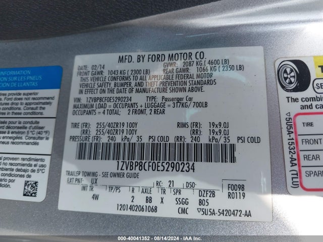 Ford Mustang Gt Premium 2014 1ZVBP8CF0E5290234 Image 9