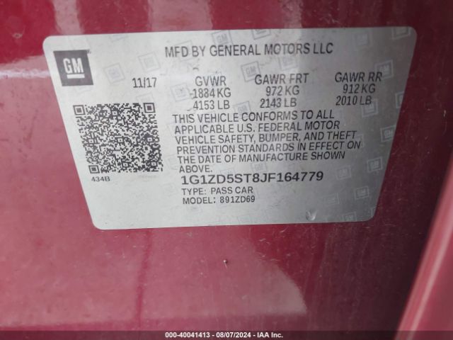 1G1ZD5ST8JF164779 Chevrolet MALIBU LT
