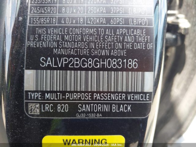 SALVP2BG8GH083186 Land Rover Range Rover Evoque Se/se Premium
