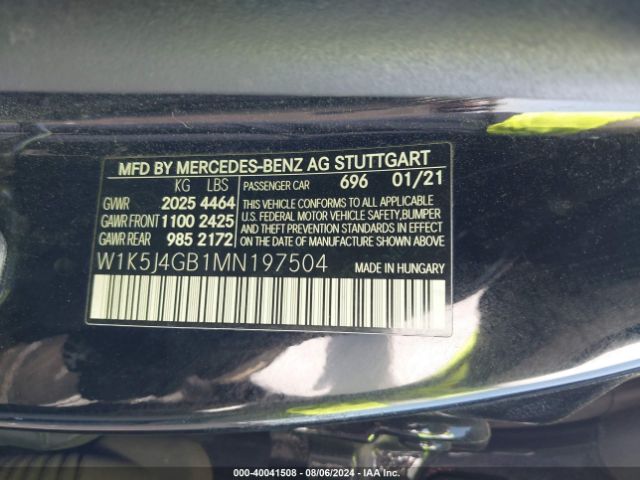W1K5J4GB1MN197504 Mercedes-Benz CLA 250