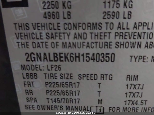 Chevrolet EQUINOX LS 2017 2GNALBEK6H1540350 Image 9