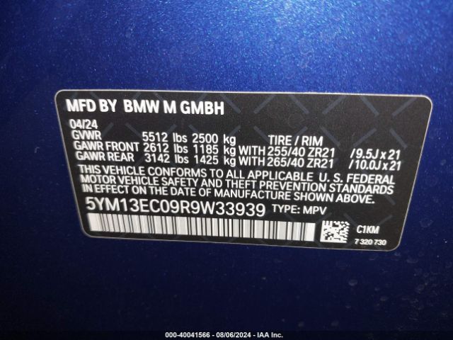 5YM13EC09R9W33939 BMW X3 M