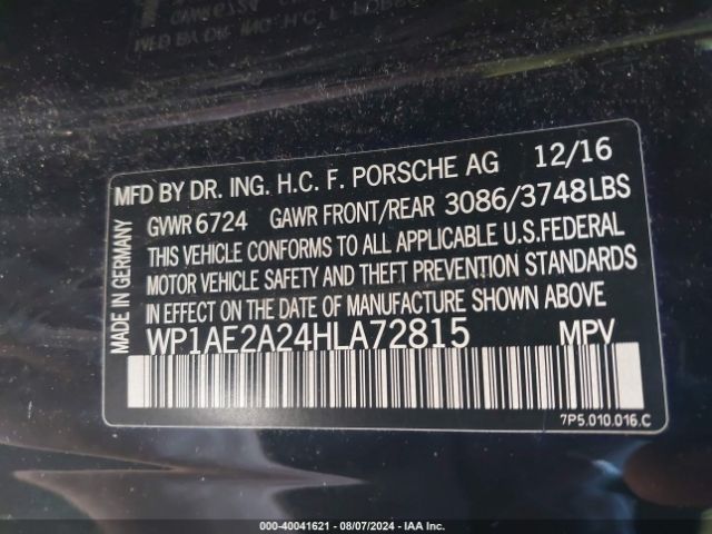 WP1AE2A24HLA72815 Porsche Cayenne E-hybrid S Platinum Edition