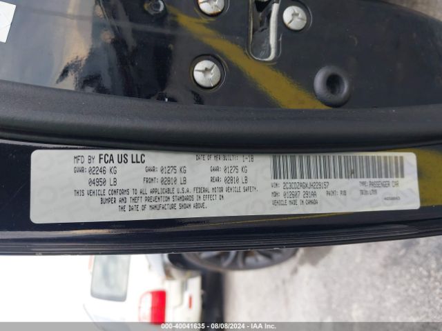 2C3CDZAGXJH229157 Dodge Challenger Sxt