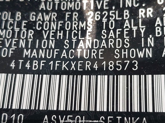 Toyota CAMRY LE 2014 4T4BF1FKXER418573 Image 9