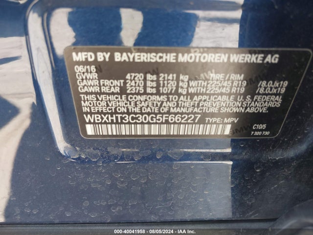 BMW X1 Xdrive28i 2016 WBXHT3C30G5F66227 Image 9