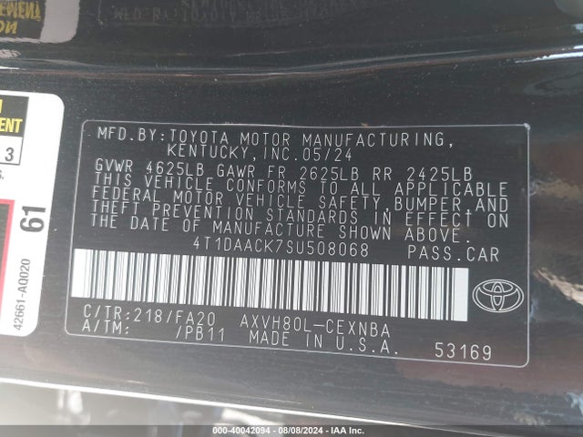Toyota CAMRY LE 2025 4T1DAACK7SU508068 Image 9