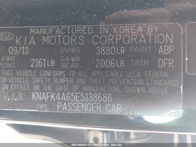 KIA FORTE LX 2014 KNAFK4A65E5138686 Image 9
