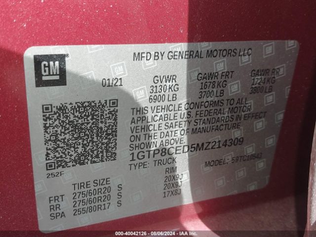 1GTP8CED5MZ214309 GMC Sierra 1500 2wd  Short Box Elevation