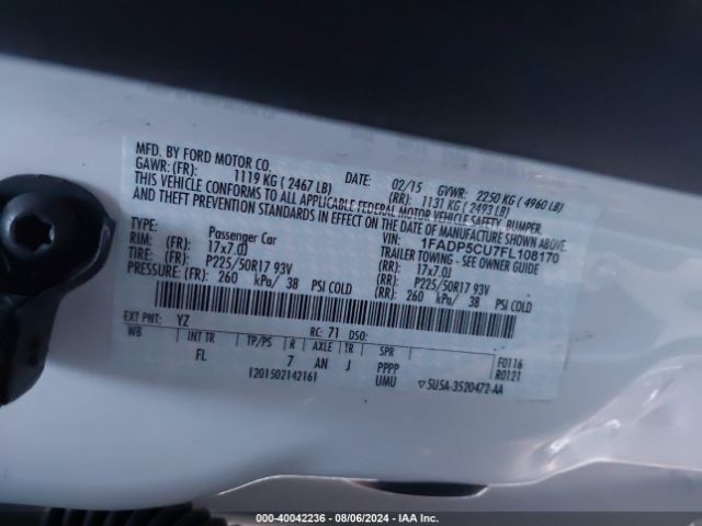 1FADP5CU7FL108170 Ford C-max Energi Sel