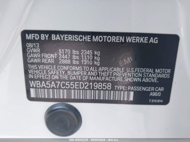 WBA5A7C55ED219858 BMW 528i Xdrive