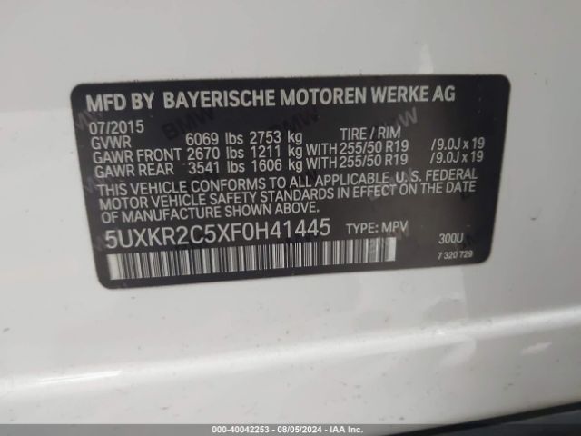 5UXKR2C5XF0H41445 BMW X5 Sdrive35i