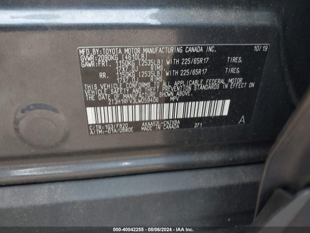 Toyota RAV4 LE 2020 2T3H1RFV3LW059406 Image 9