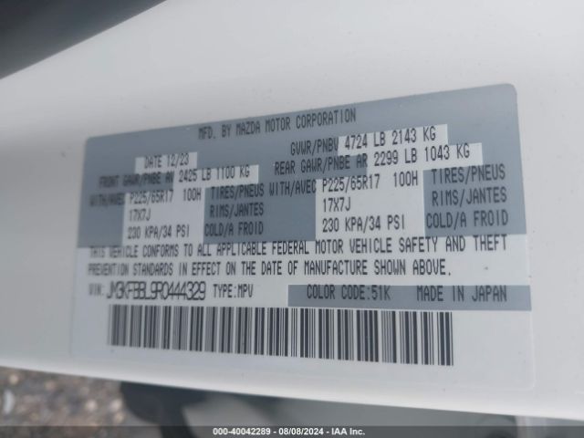 JM3KFBBL9R0444329 Mazda Cx-5 2.5 S Select