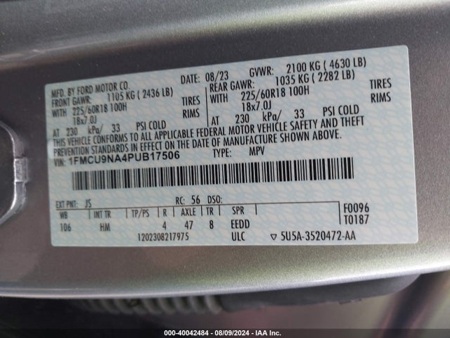 Ford Escape St-line Select 2023 1FMCU9NA4PUB17506 Image 9