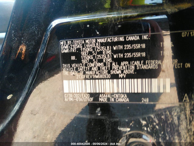 Toyota Rav4 Limited 2017 2T3DFREV1HW680930 Image 9