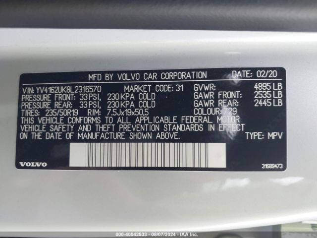 YV4162UK8L2316570 Volvo Xc40 T5 Momentum