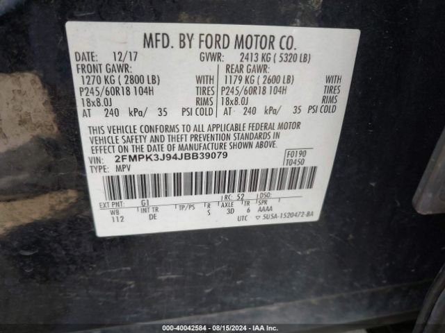 2018 FORD EDGE 2FMPK3J94JBB39079 Photo 8