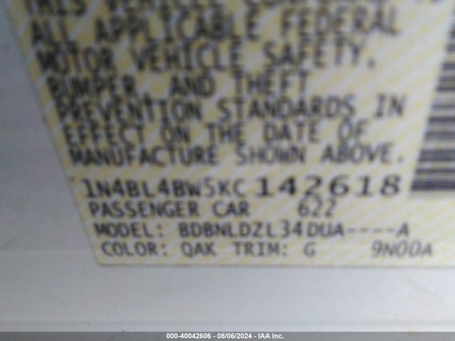 Nissan Altima 2.5 S 2019 1N4BL4BW5KC142618 Image 9
