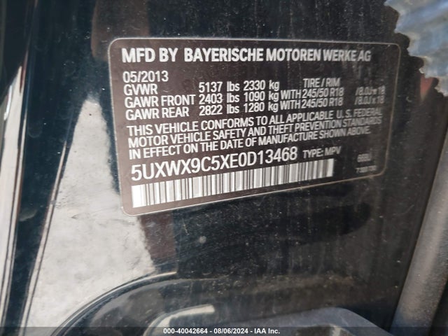 5UXWX9C5XE0D13468 BMW X3 Xdrive28i