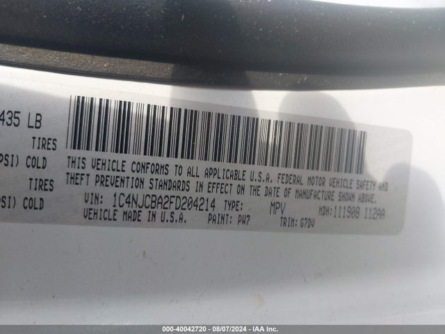 Jeep Compass Altitude Edition 2015 1C4NJCBA2FD204214 Image 9