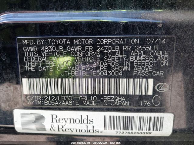 JTHBE1BL1E5043004 Lexus GS 350