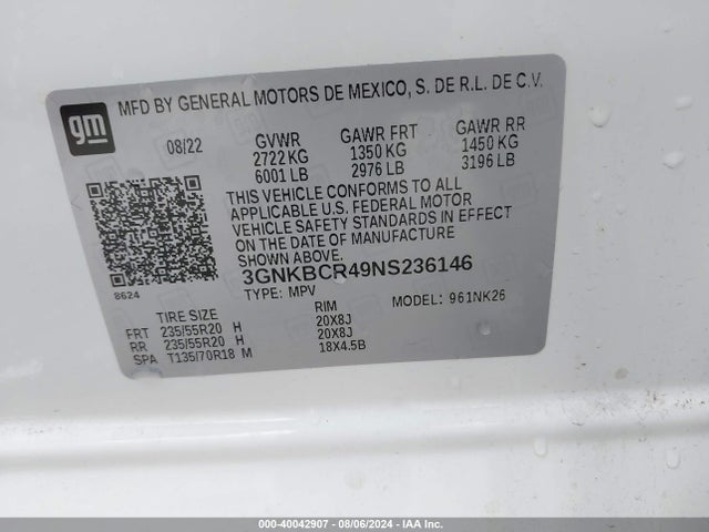 Chevrolet Blazer Fwd 2lt 2022 3GNKBCR49NS236146 Image 9