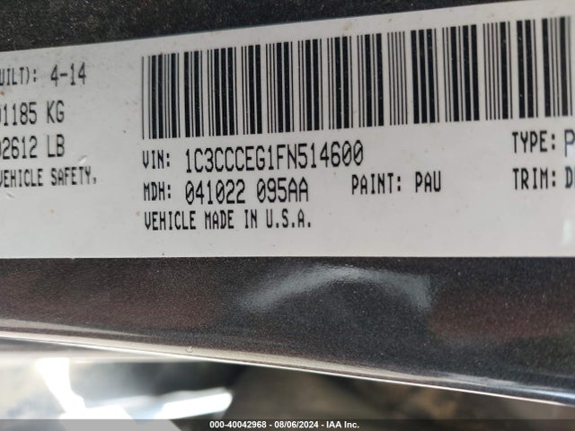 1C3CCCEG1FN514600 Chrysler 200 C