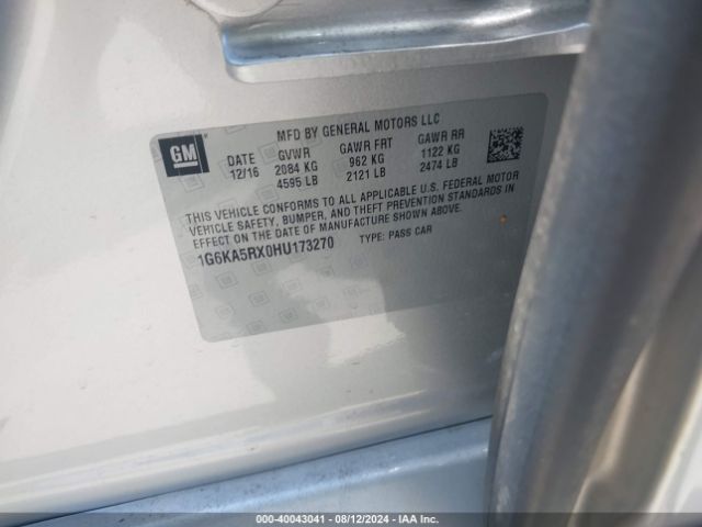 1G6KA5RX0HU173270 Cadillac Ct6 Standard